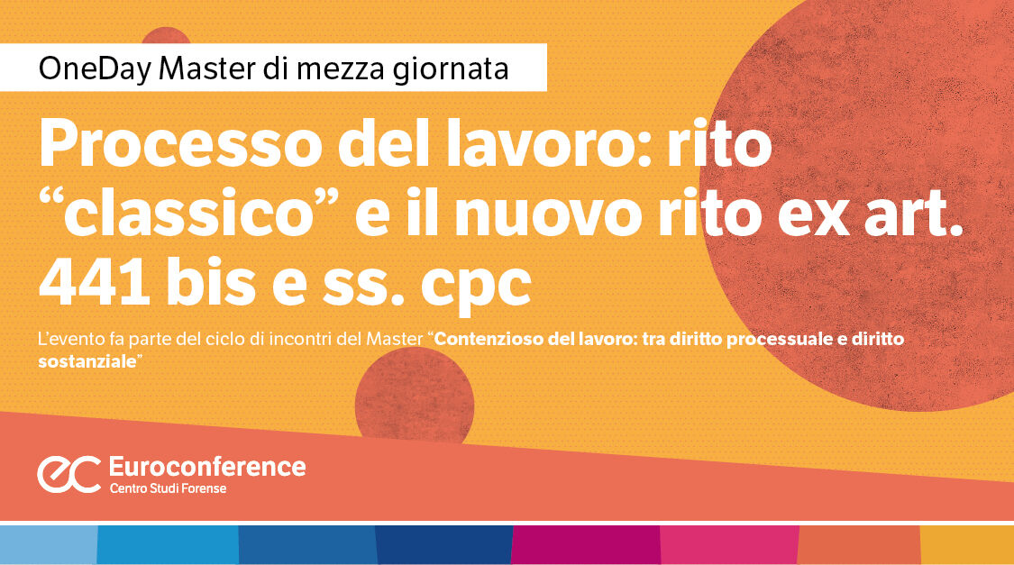 Immagine Processo del lavoro: rito 